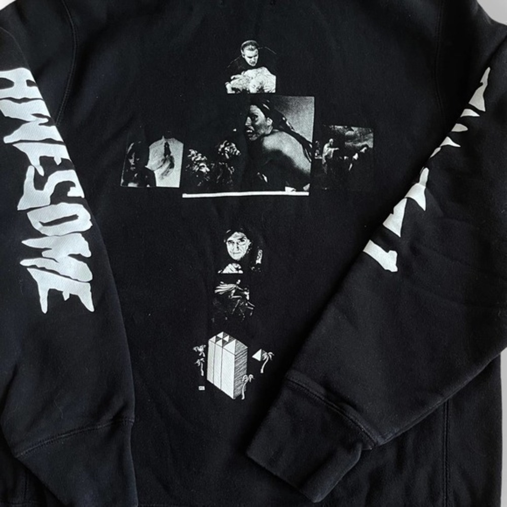 Fucking Awesome Vampire Hoodie with Sleeve Graphic Text Size Small FA LE F*cking